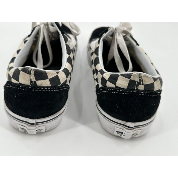 VANS off the Wall Checkerboard Lace Up Sneakers Black Suede Canvas M6.5 W8.0 - Picture 7 of 12